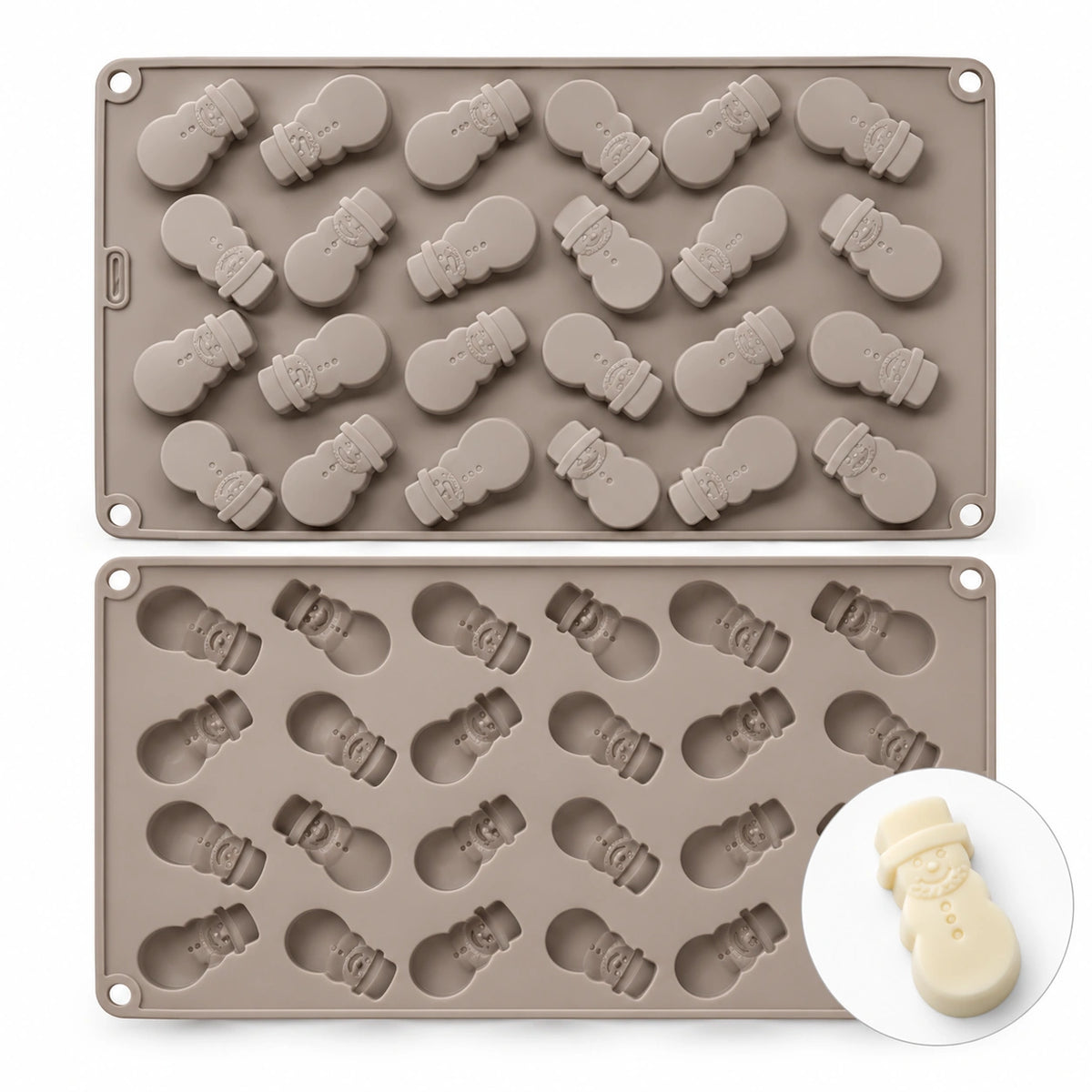 Moule silicone 24 bonshommes de neige