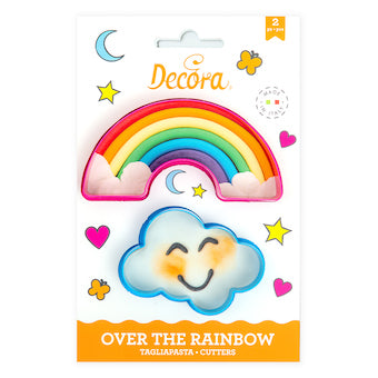 Découpoirs arc-en-ciel et nuage x2 Decora