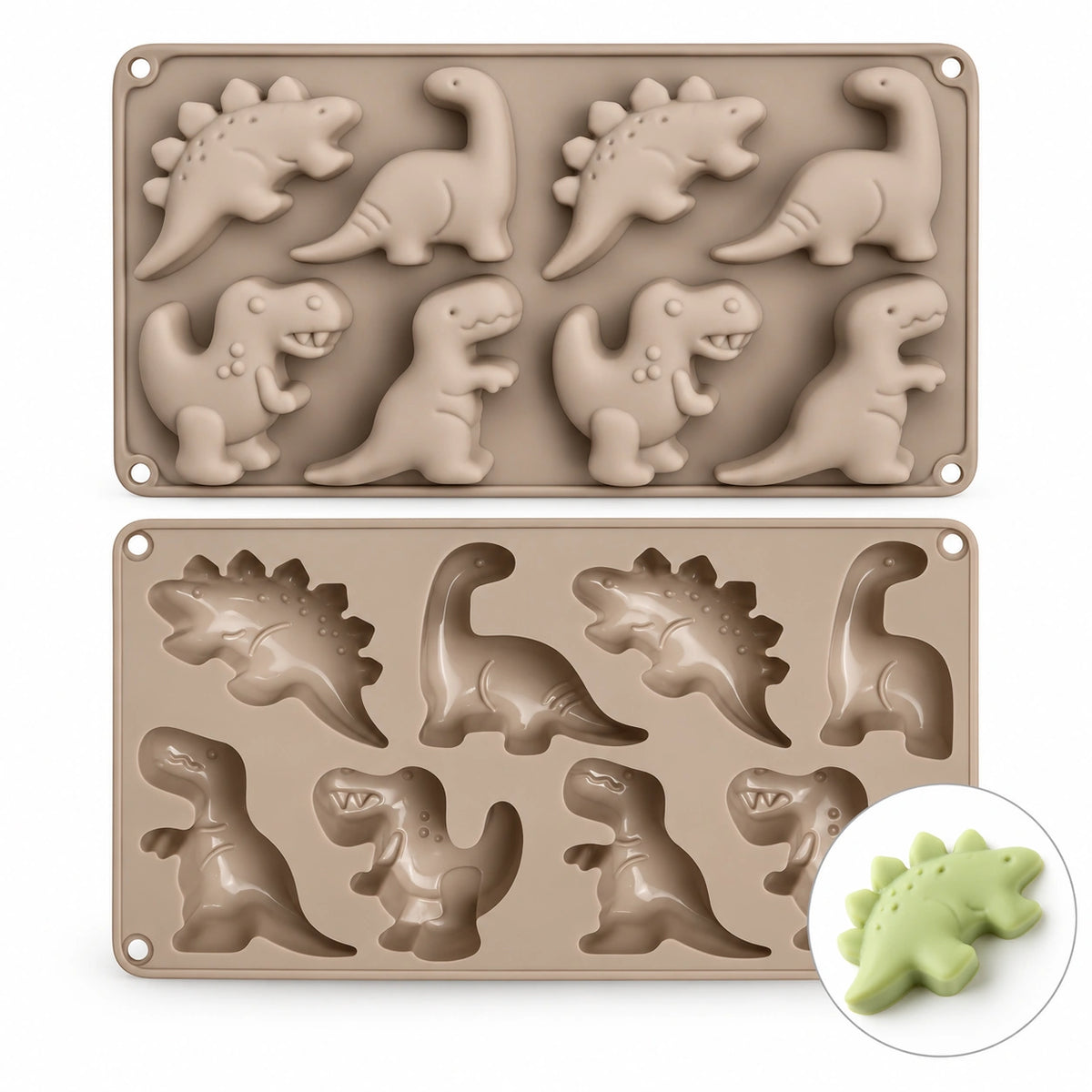 Moule silicone 8 dinosaures
