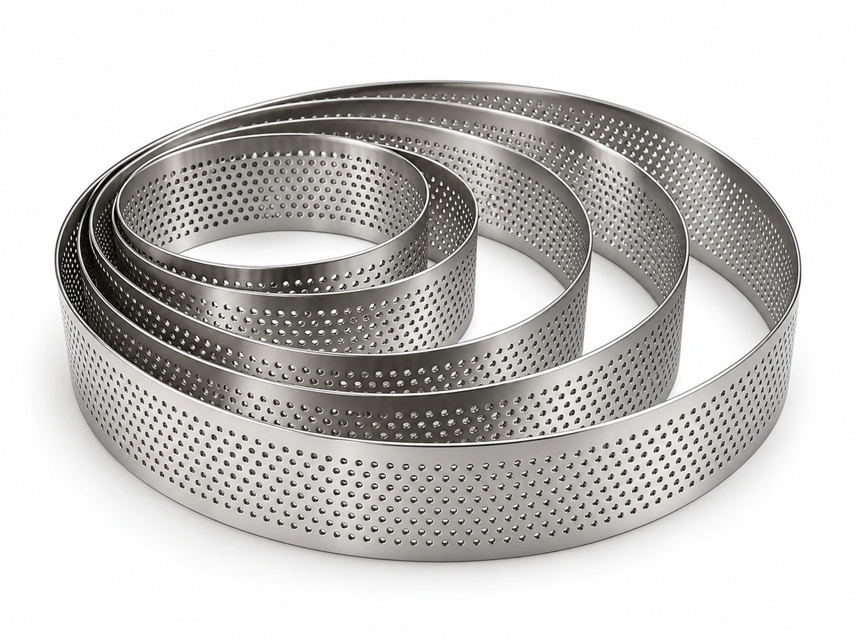 Cercle à tarte perforé inox Ø 20 cm hauteur 3,5 cm