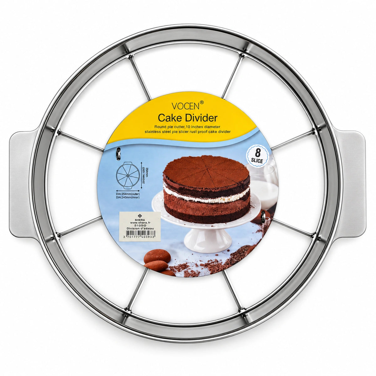 Diviseur à gâteau inox 8 parts Ø 25 cm