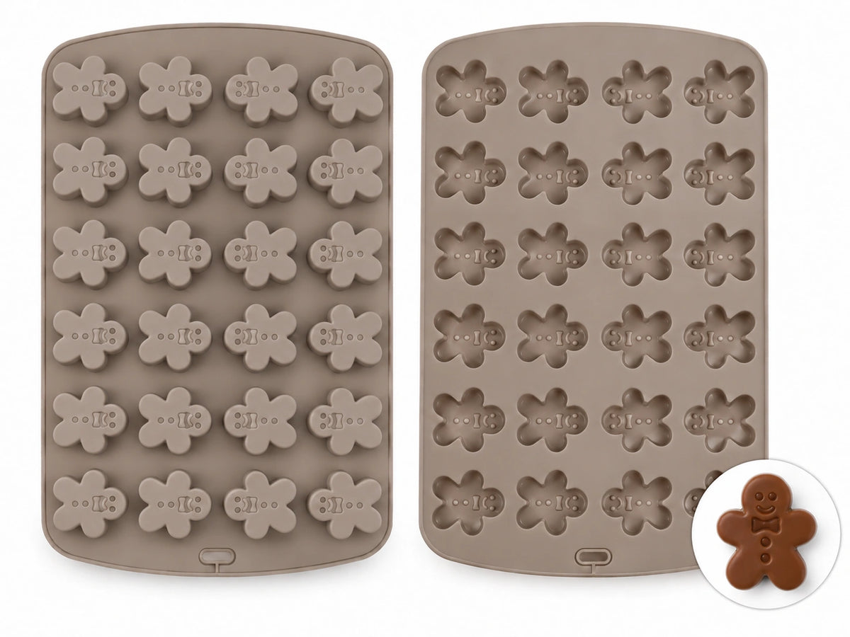 Moule silicone 24 bonshommes en pain d'épices