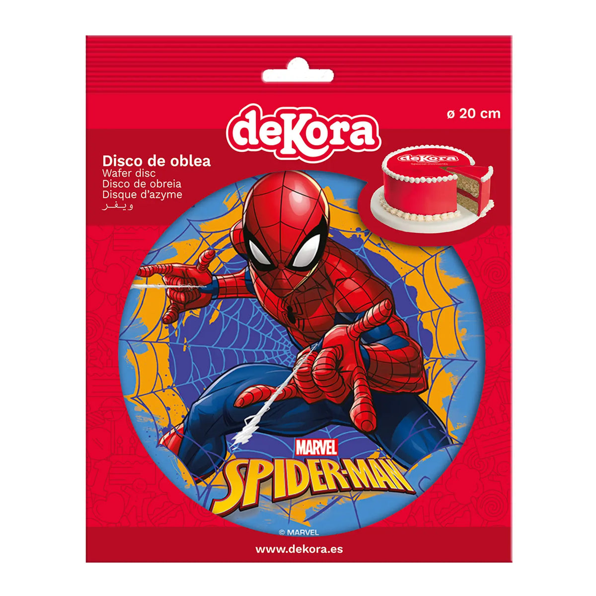 Disque azyme comestible Spider-Man 20 cm Dekora