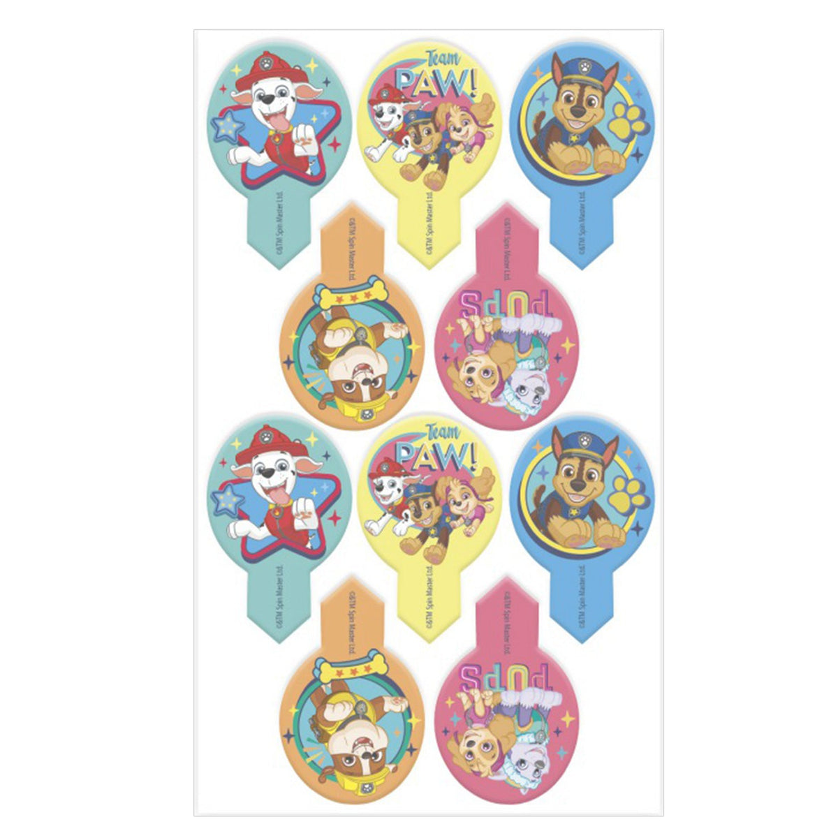 Décorations Comestibles Pat’ Patrouille en Azyme 6,5 cm Dekora x20
