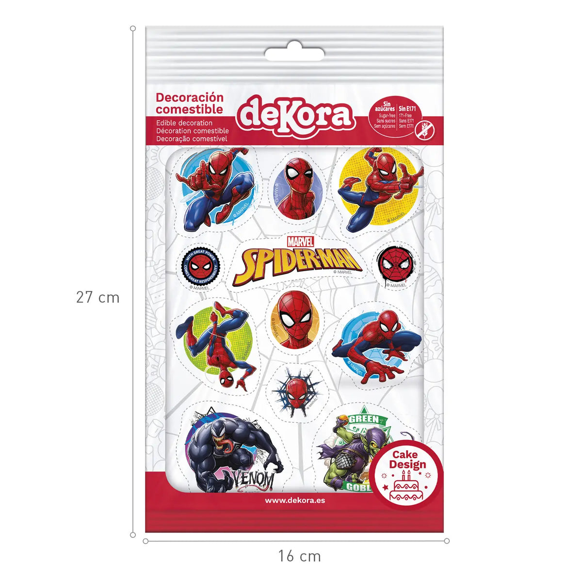 Décorations comestibles Spiderman à découper x12 Dekora