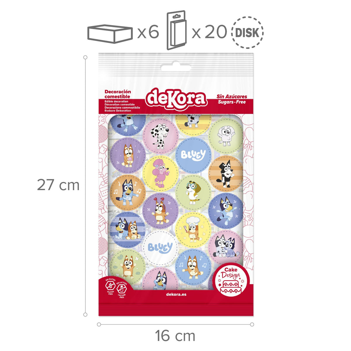 Mini Disques Comestibles Bluey et Bingo Dekora Ø 3,4 cm x20