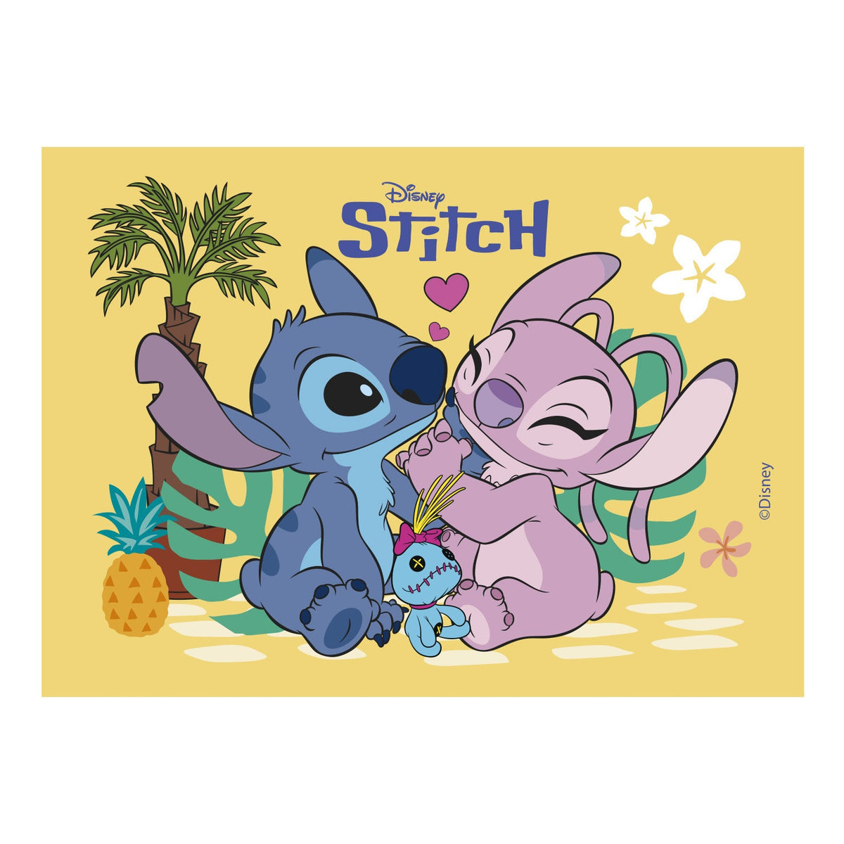 Feuille Comestible Stitch et Angel Dekora A5 14,8 x 21 cm