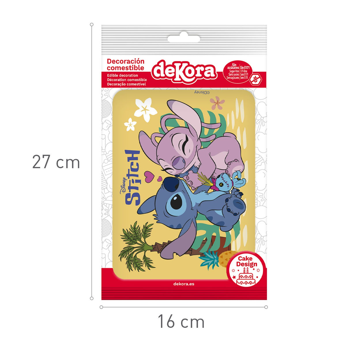 Feuille Comestible Stitch et Angel Dekora A5 14,8 x 21 cm