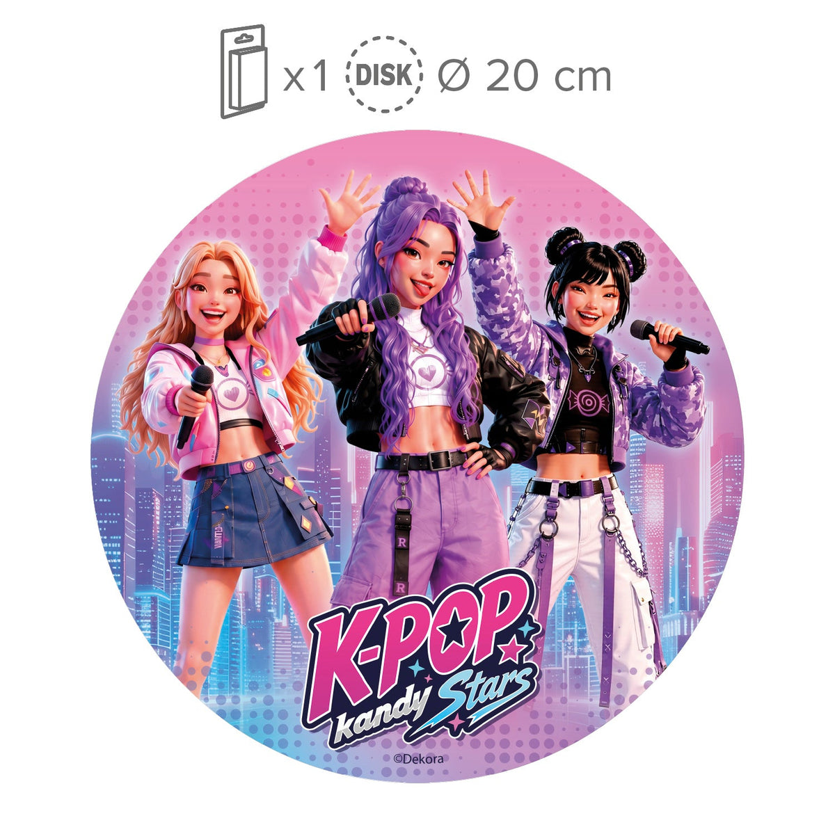 Disque Comestible K-Pop Kandy Stars Dekora Ø 20 cm
