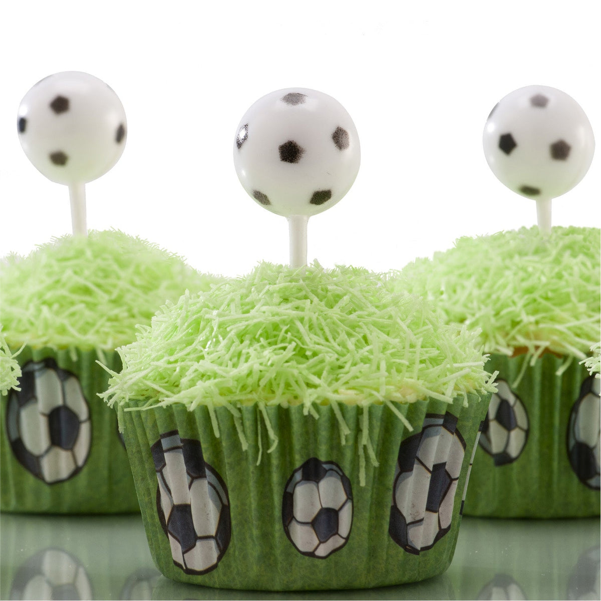 Cake Toppers Ballons de Football 6 pcs – Dekora