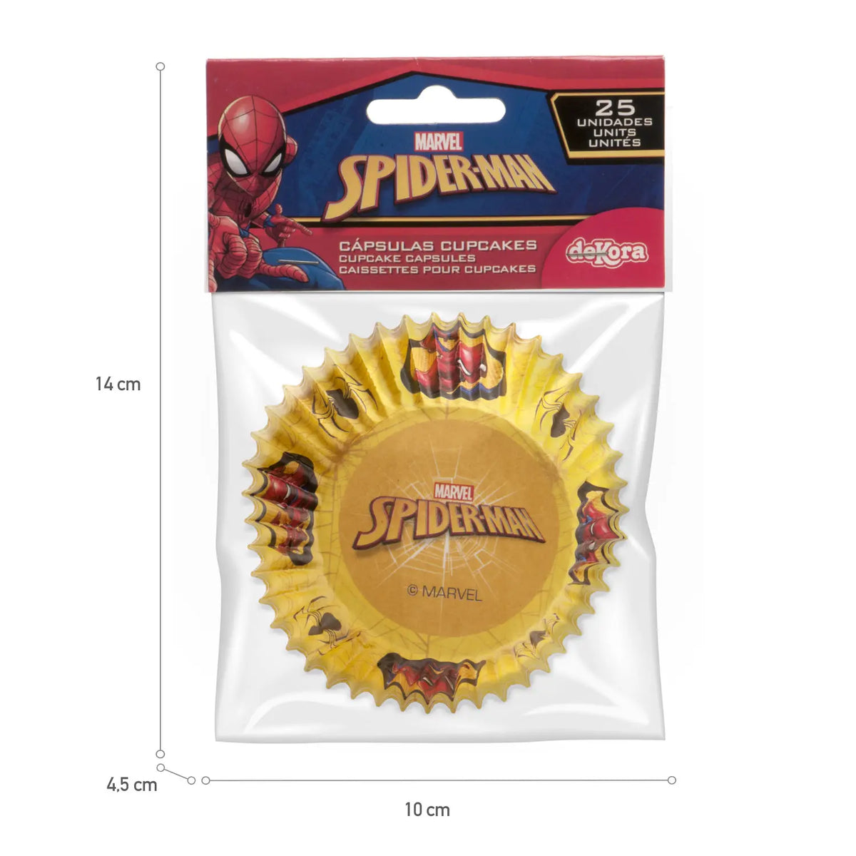 Caissettes cupcakes Spiderman 5 cm x25 Dekora