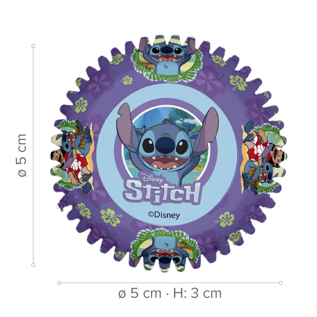 Caissettes Cupcakes Stitch Ø 5 cm – Dekora x25