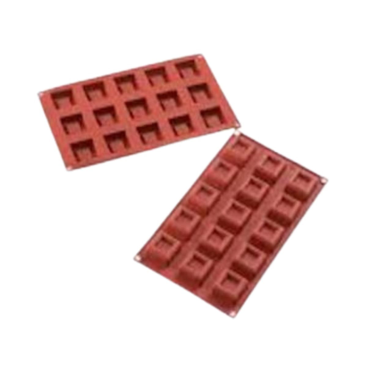 Moule silicone 15 savarins carrés bas
