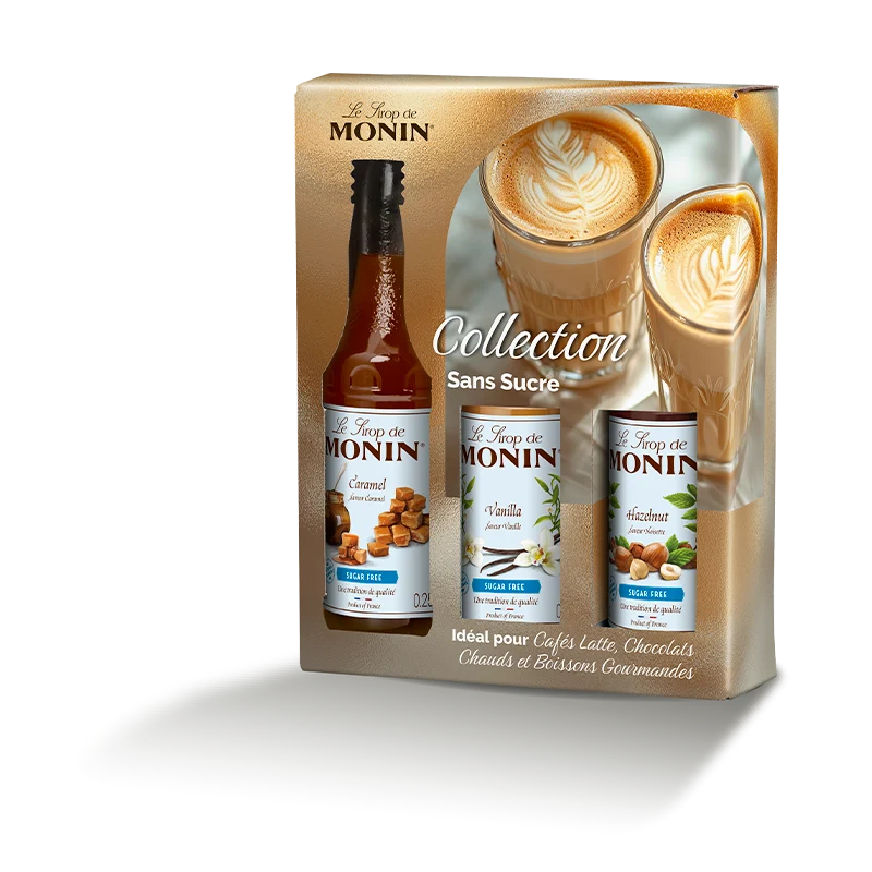Coffret sirops sans sucre Caramel Vanille Noisette 3 x 25 cl Monin
