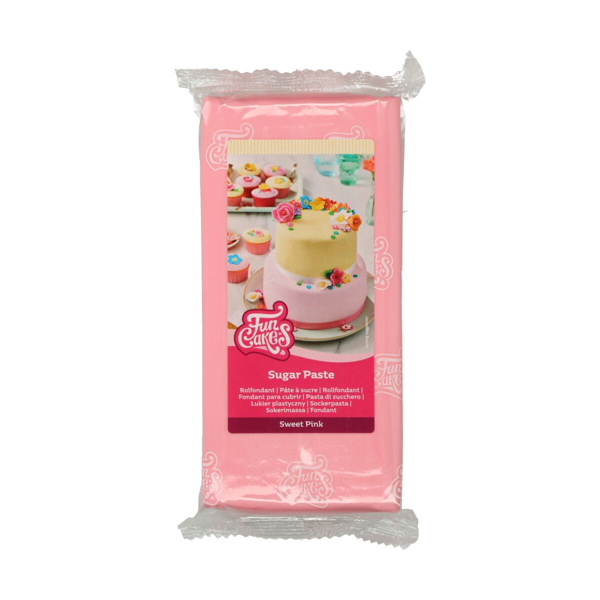 Pâte à sucre rose 1 kg FunCakes