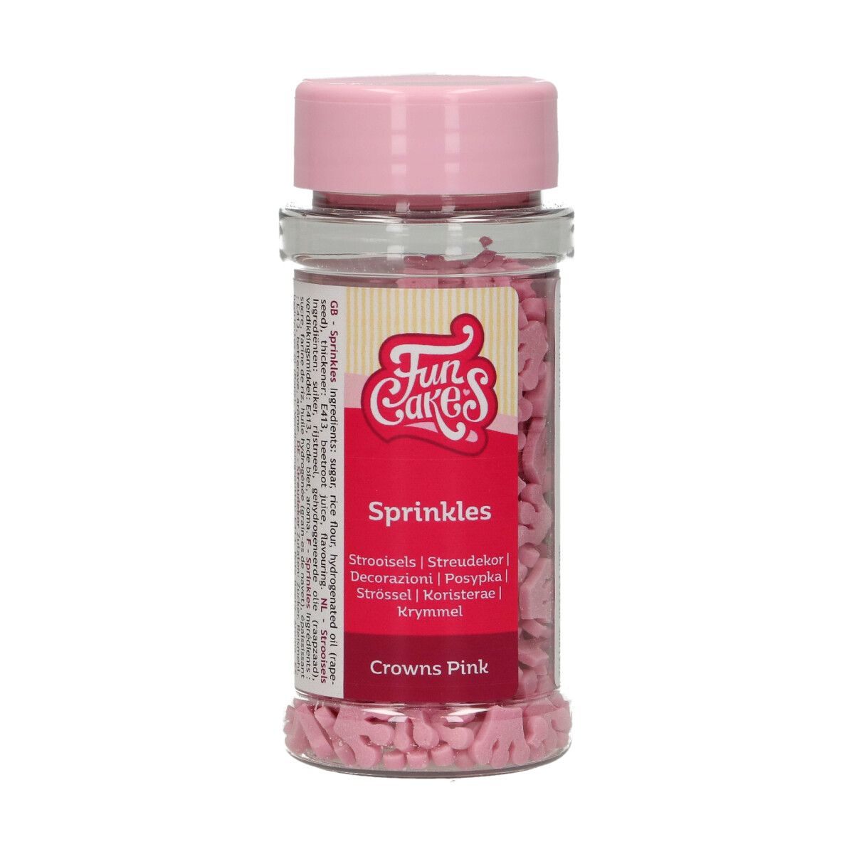 Décors en sucre petites couronnes roses 45 g FunCakes