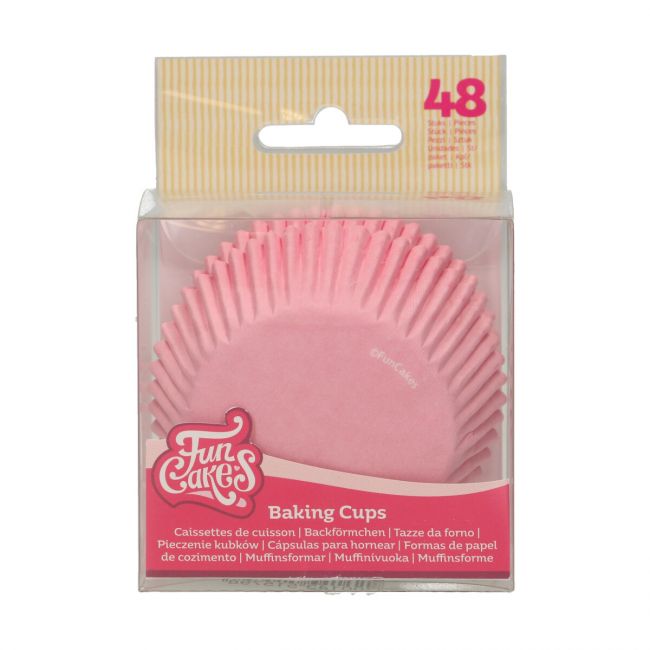 Caissettes à cupcakes rose clair x48 FunCakes