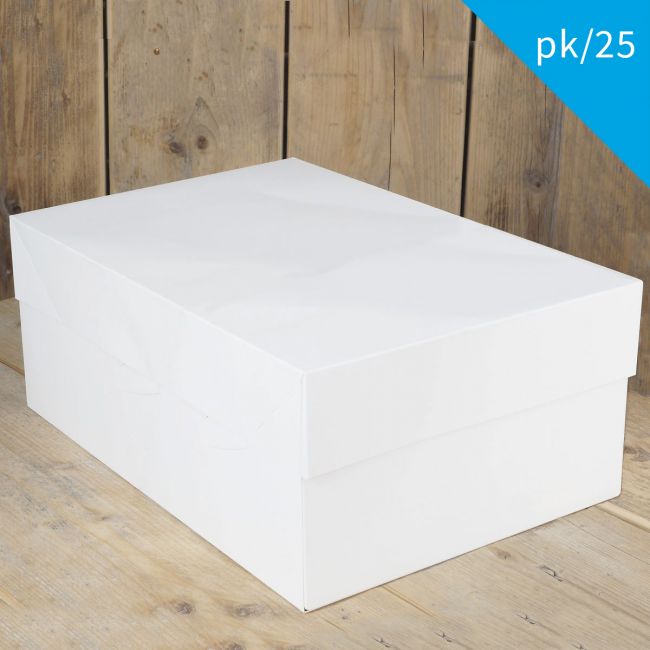 Boîte à gâteaux rectangle blanche 40 x 30 x 15 cm FunCakes