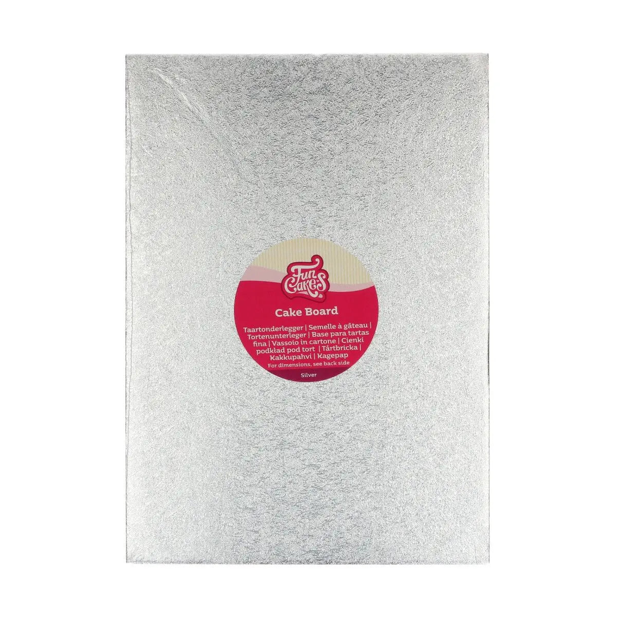 Semelle cake board rectangle argent FunCakes