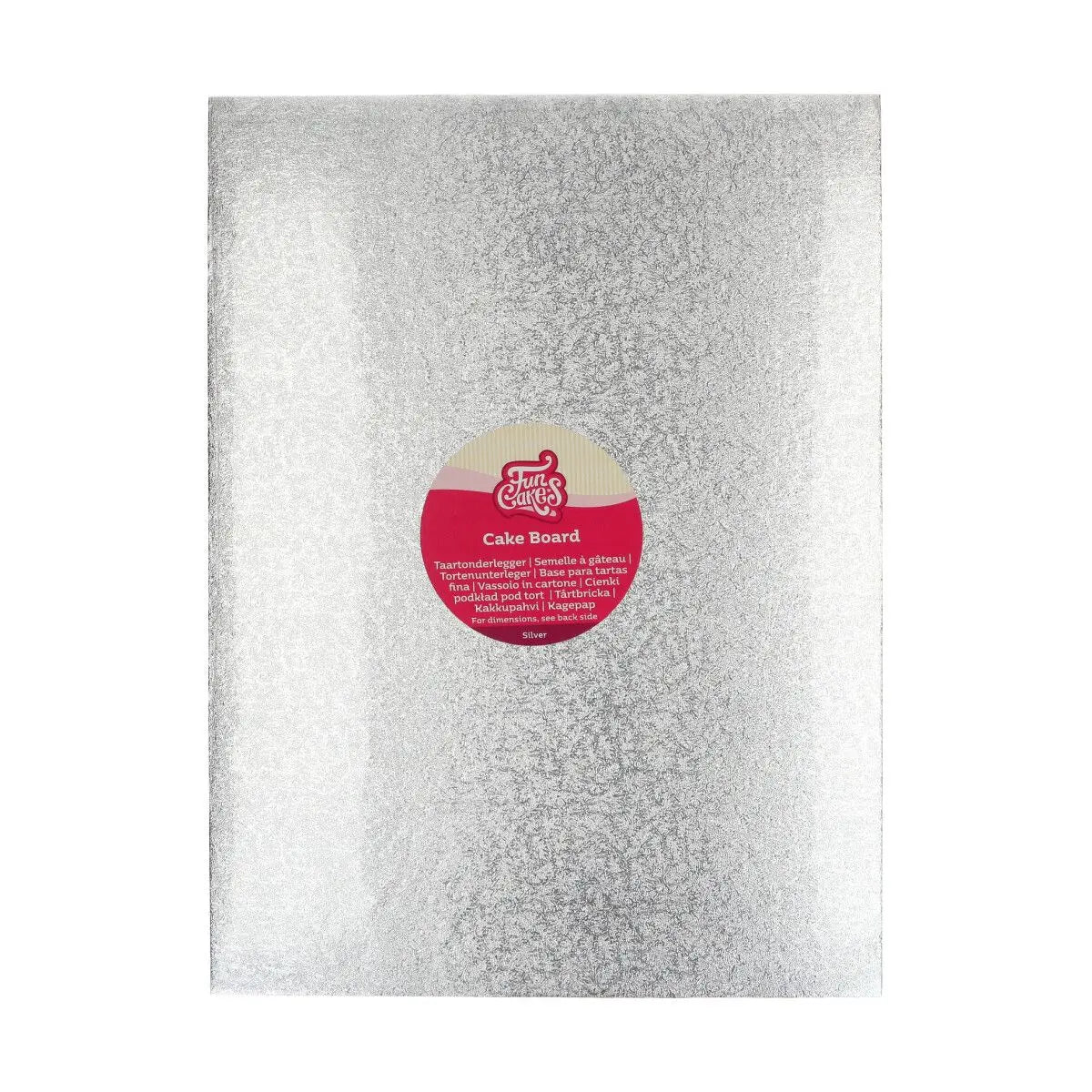 Semelle cake board rectangle argent FunCakes
