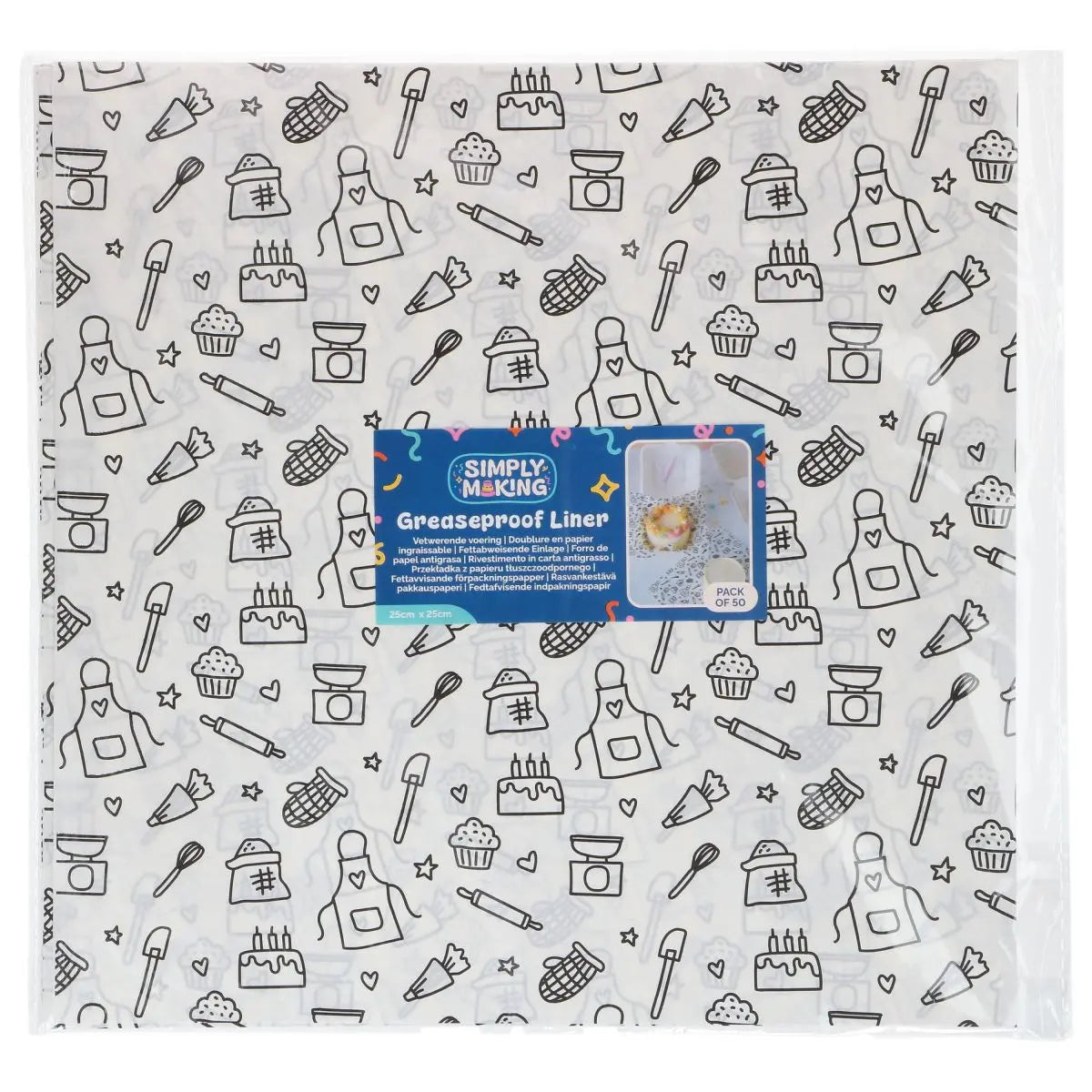 Feuilles de papier sulfurisé bento x50 Patisserie Fun