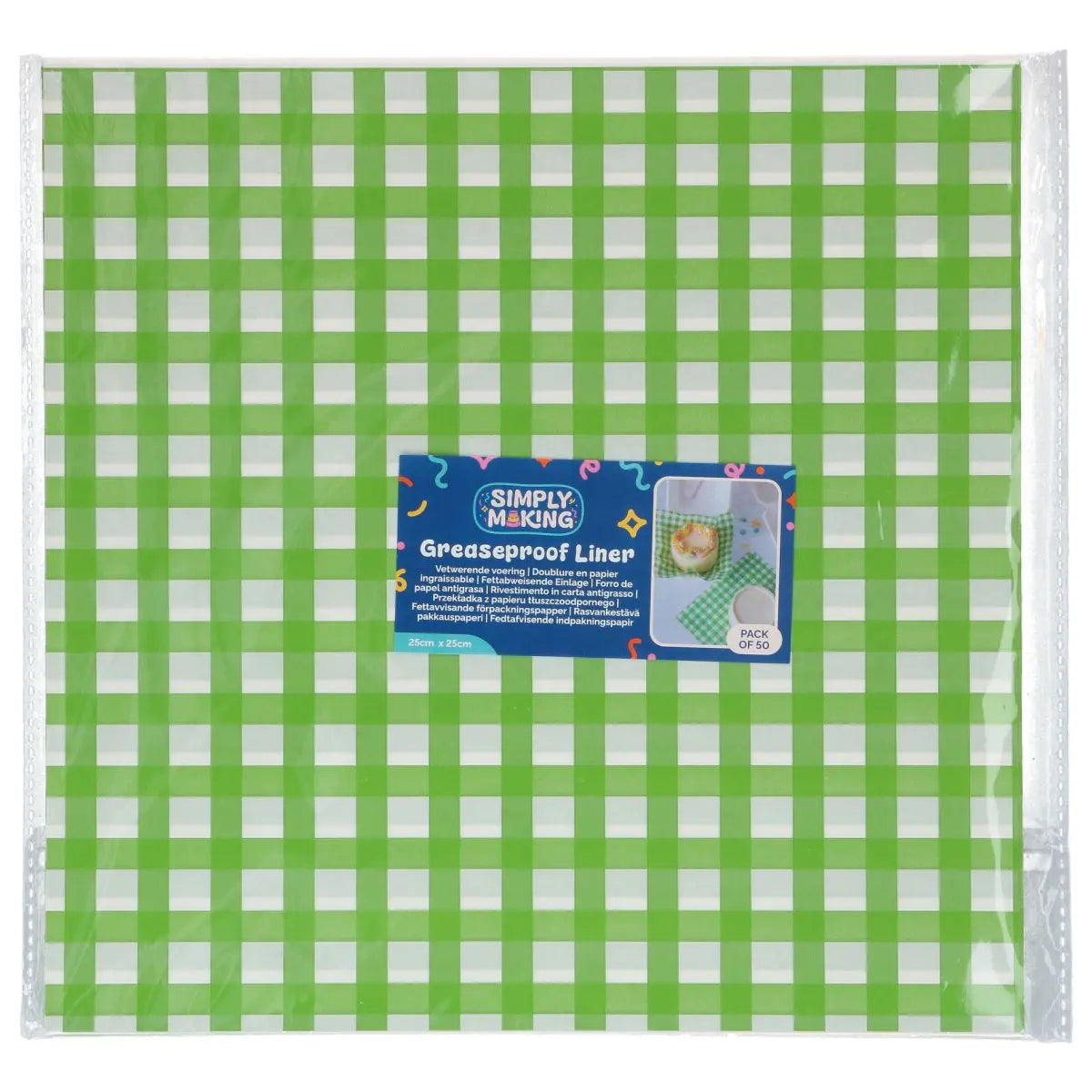 Feuilles de papier sulfurisé bento cake damier vert x50