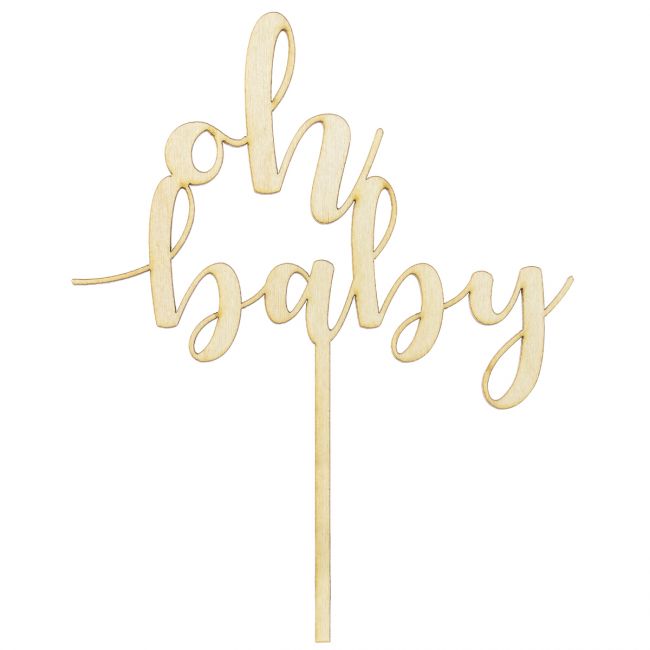 Cake topper en bois Oh Baby PartyDeco