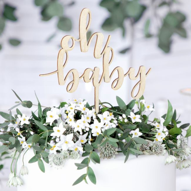 Cake topper en bois Oh Baby PartyDeco