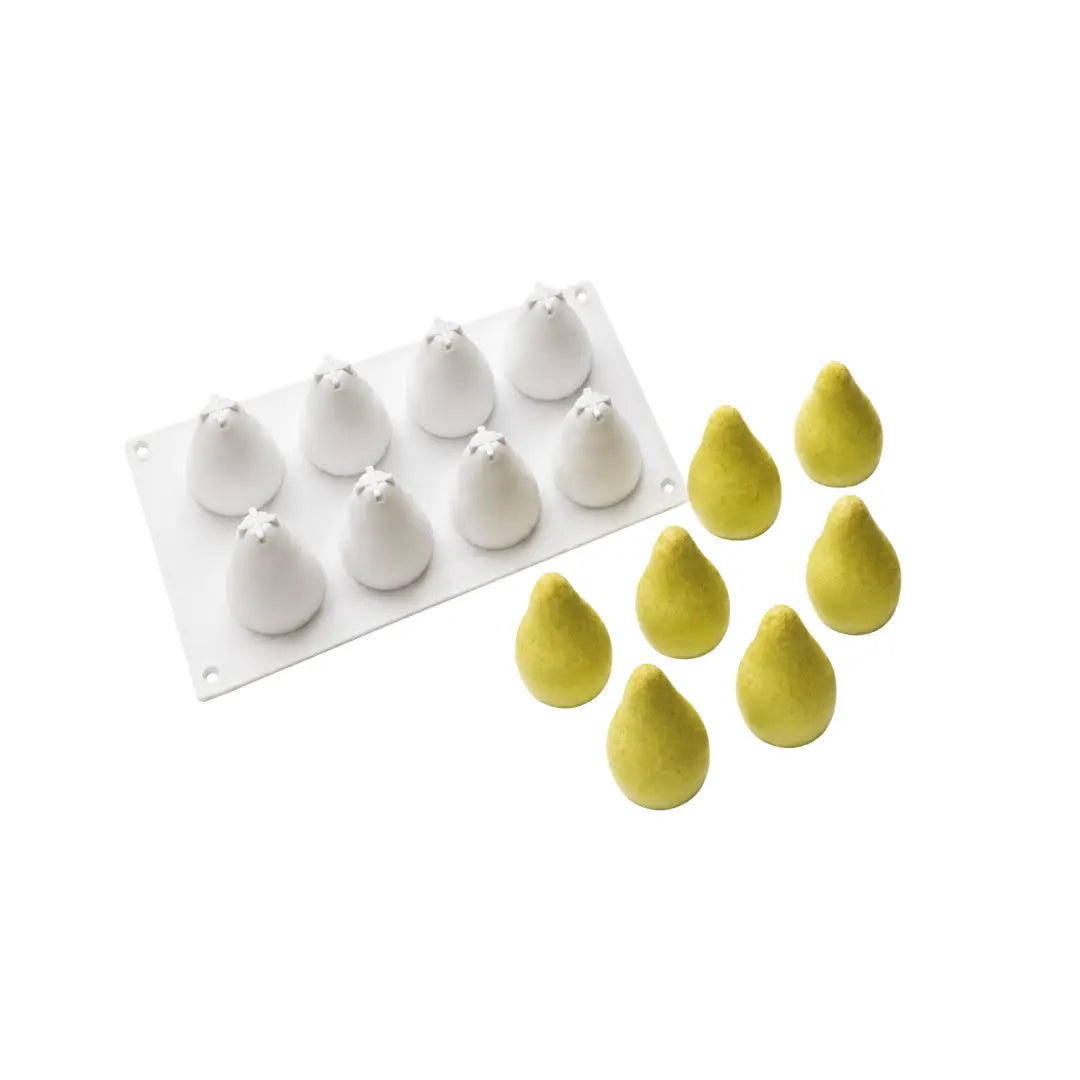 Moule silicone trompe-l'œil poire 8 empreintes