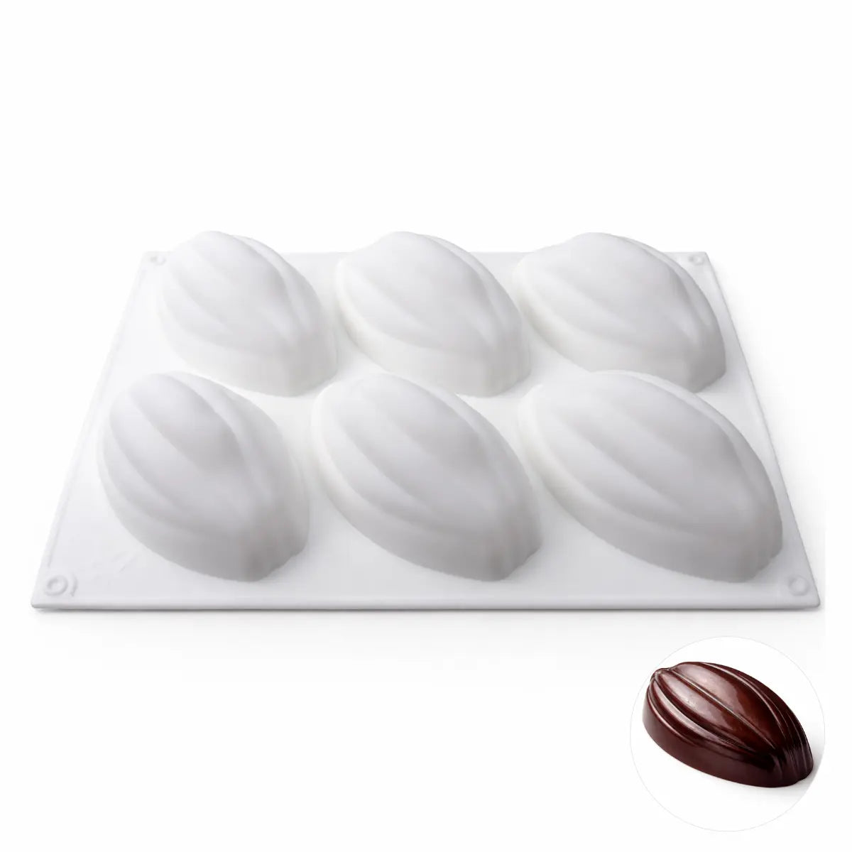 Moule silicone trompe-l'œil cabosse de cacao