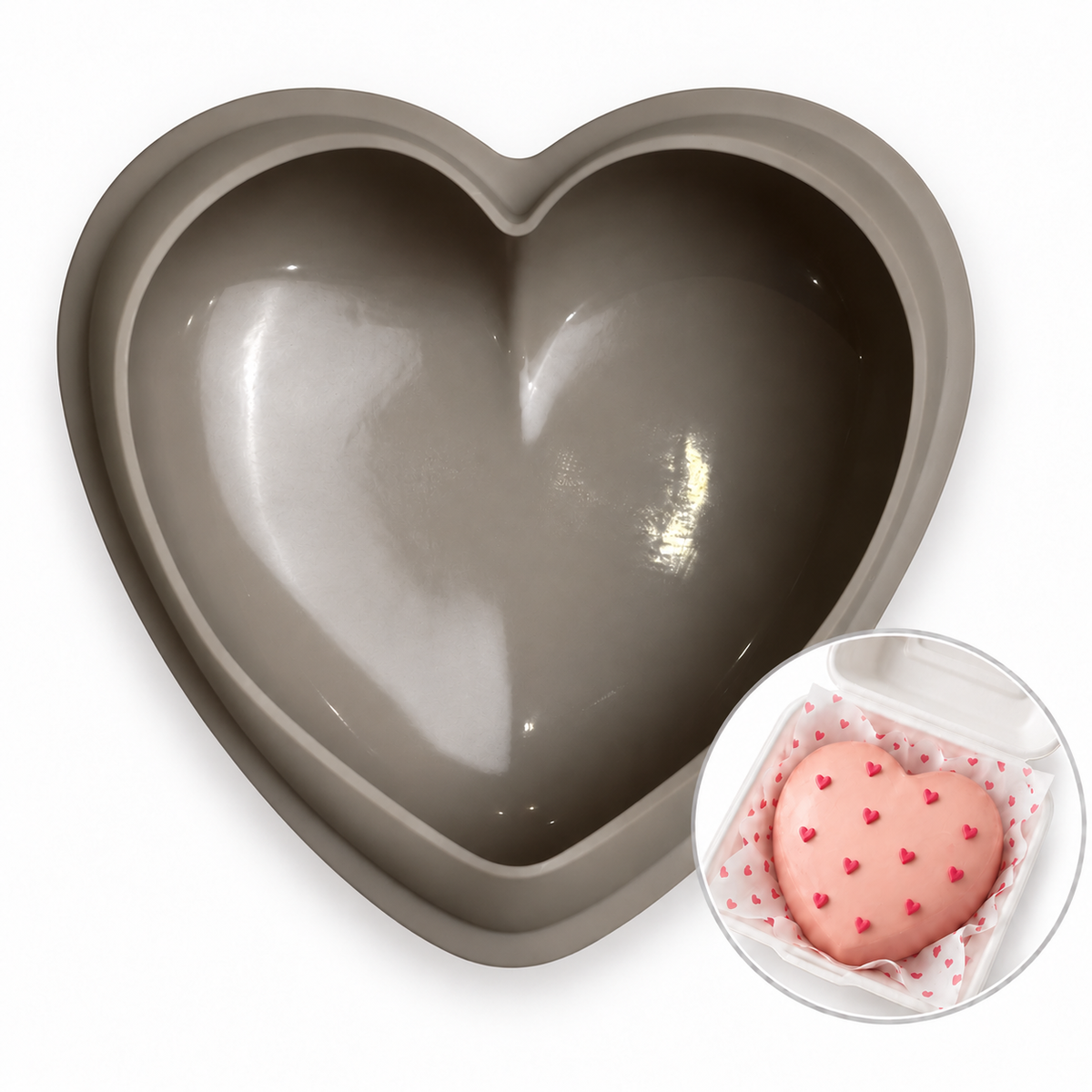 Moule silicone cœur bento cake 14 x 13 cm