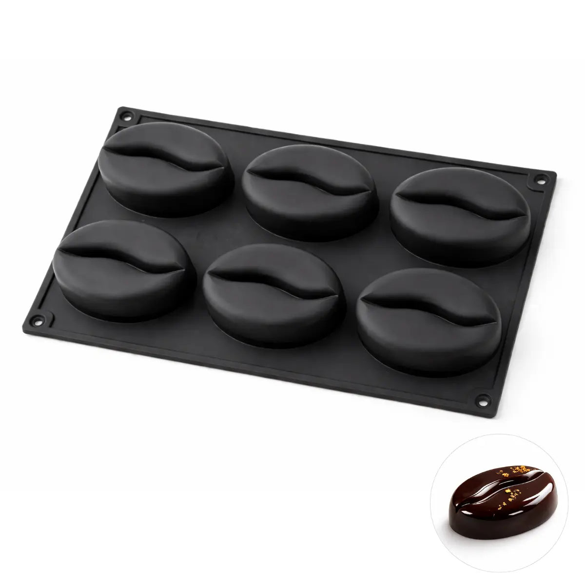Moule silicone trompe-l'œil grain de café