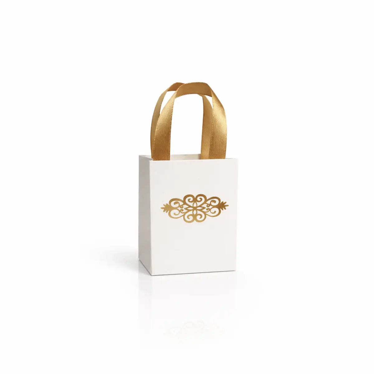 Bonbonnière Bag blanche et dorée lot de 10