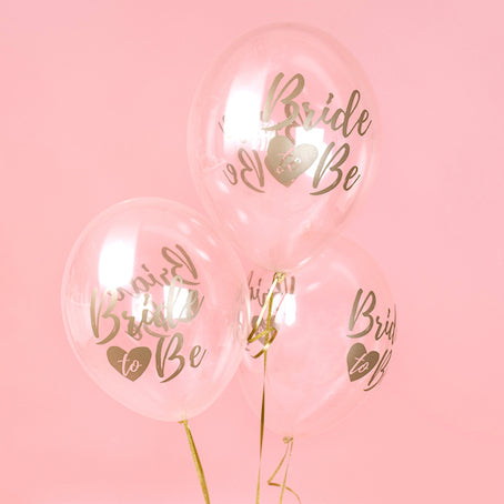 Ballons cristal mariée Bride to be or x6