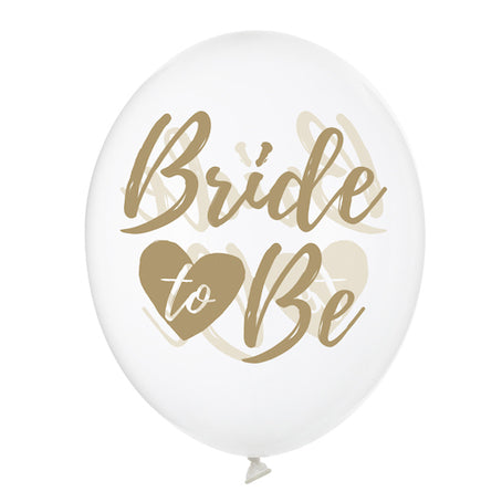 Ballons cristal mariée Bride to be or x6