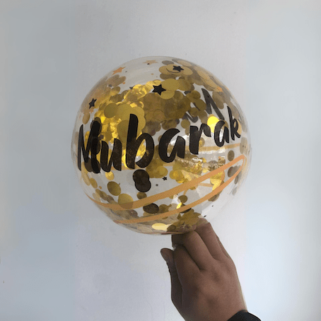 Ballon confettis Or Eid Mubarak