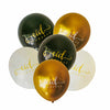 Ballons Eid Mubarak Blancs Noirs et Or x6
