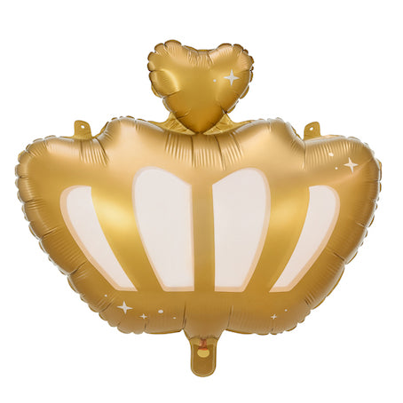 Ballon mylar couronne blanc et or