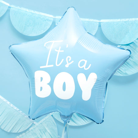 Ballon mylar étoile It's a boy bleu 48 cm