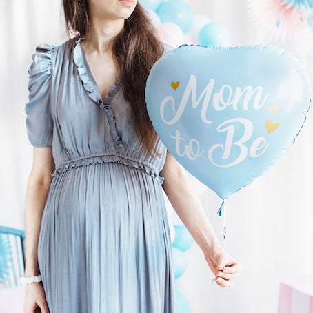 Ballon mylar cœur Mom To Be bleu