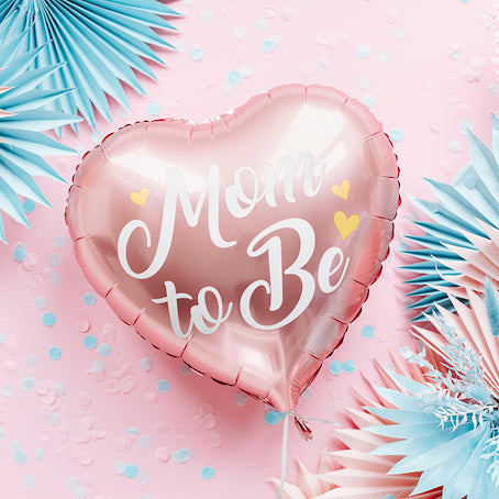 Ballon mylar cœur Mom To Be rose