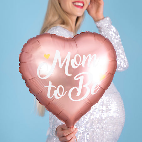 Ballon mylar cœur Mom To Be rose
