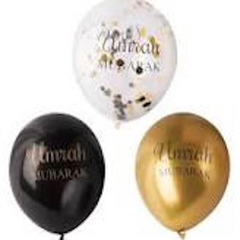 Ballons Omrah Mubarak Or/noir x6