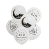 Ballons Blancs Eid Mubarak x6