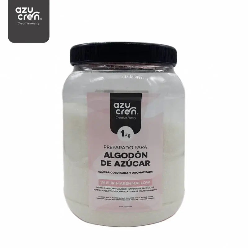Sucre pour barbe à papa blanc goût marshmallow 1 kg Azucren