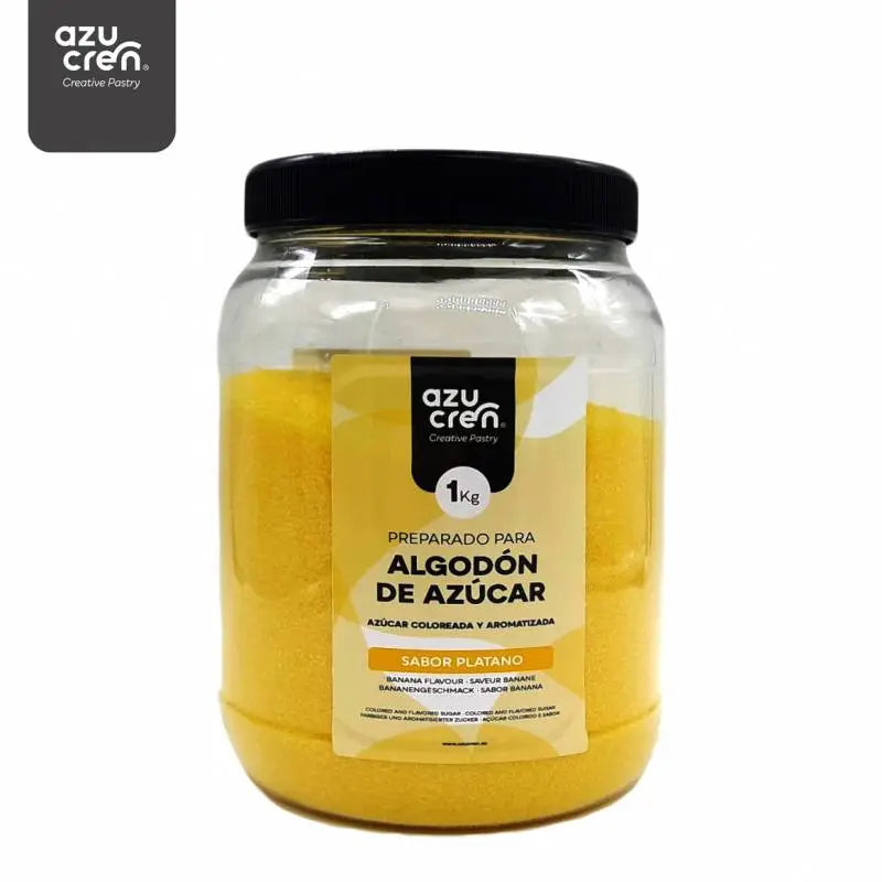 Sucre pour barbe à papa jaune saveur banane 1 kg Azucren