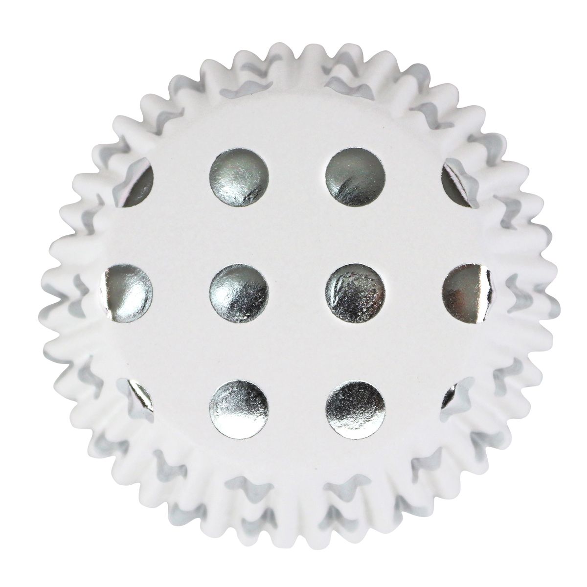 Caissettes à pois argent x30 PME