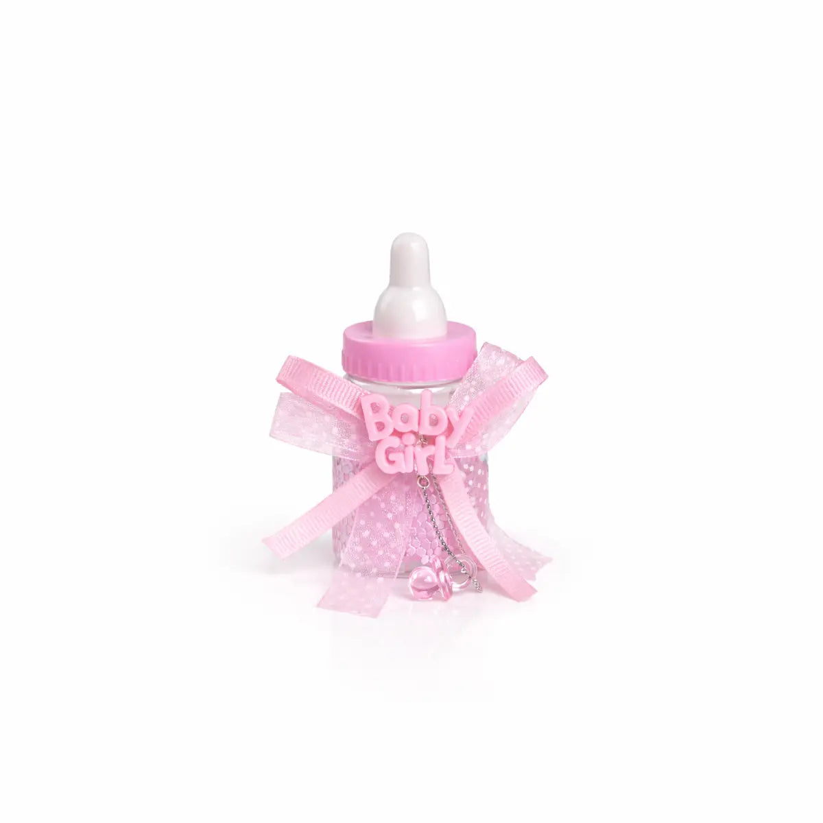 Bonbonnières biberon rose Baby Girl lot de 12