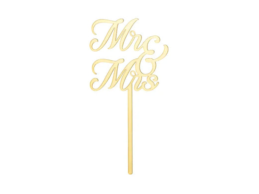 Topper de gâteau en acrylique MR & MRS Or PartyDeco