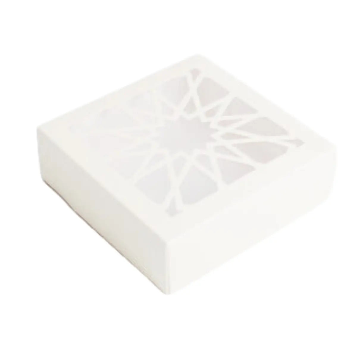 Boîte Orient carrée blanche 16 x 16 x 5 cm